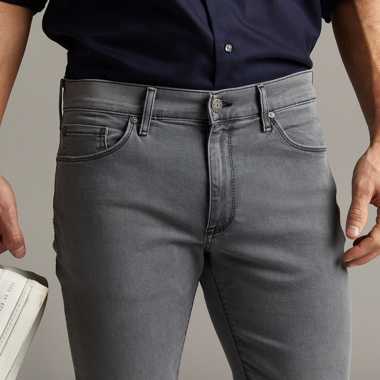 Men wearing Light Gray Slim Stone Jeans