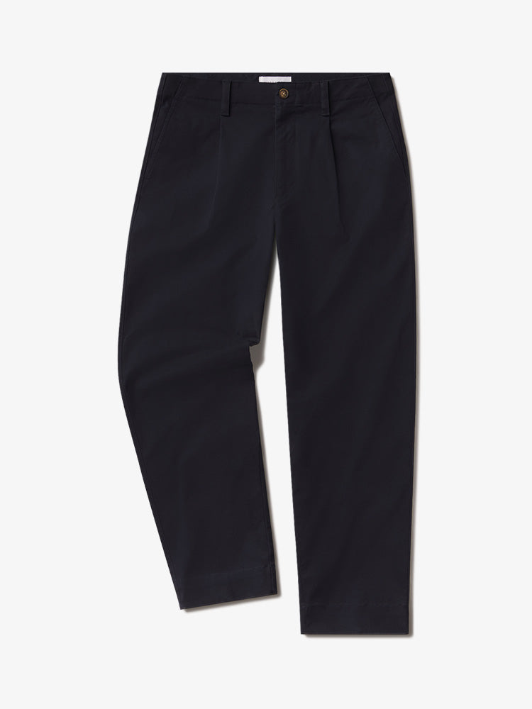Men wearing Navy Wide Leg Chino Pants