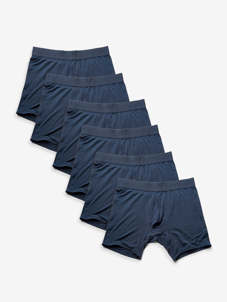 Men wearing Navy Boxer Brief 6-Pack