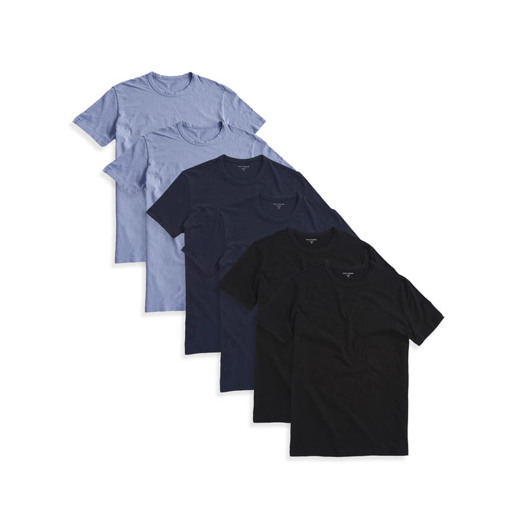 wearing Black/Navy/California Blue Classic Crew Driggs 6-Pack