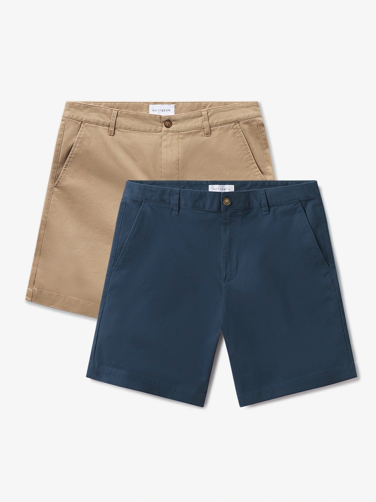 Men wearing Riverside/Khaki Stretch Chino Short 2-Pack