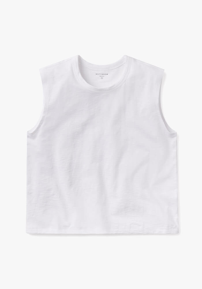 Women wearing Blanc Relaxed Slub Tank