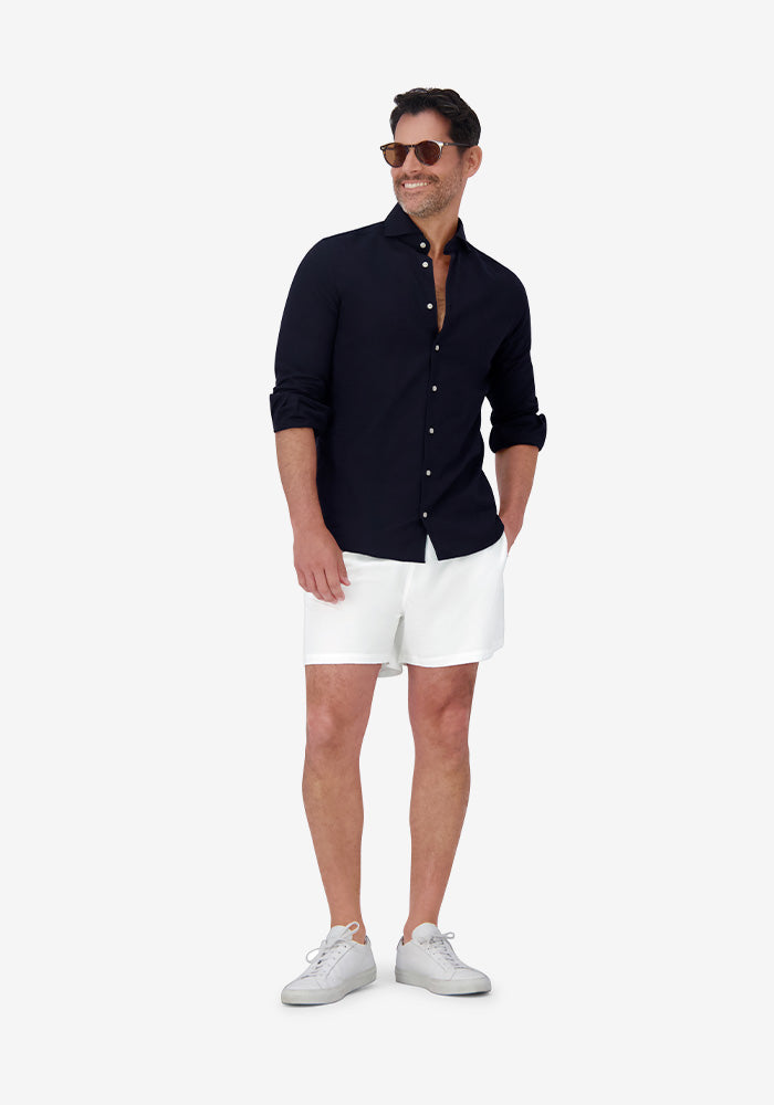 Men wearing White Swim Trunk
