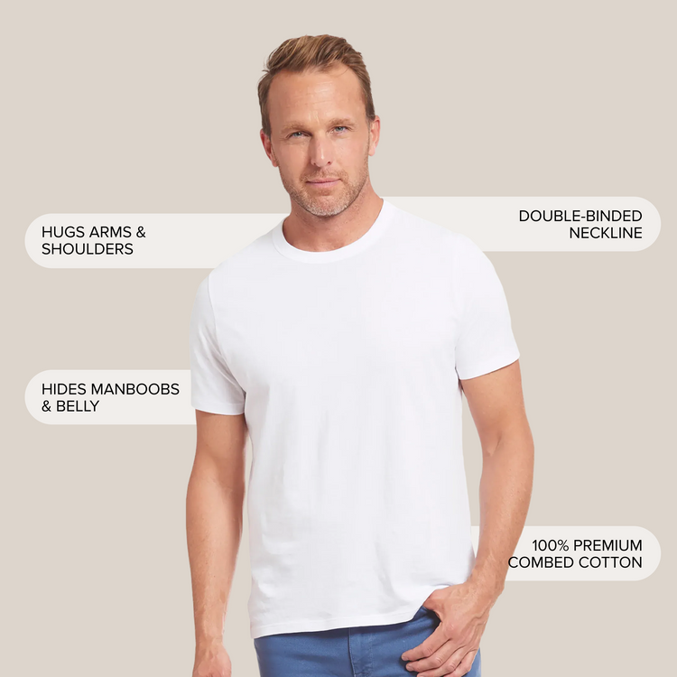 Men wearing Blanc Classic Crew Driggs Tee