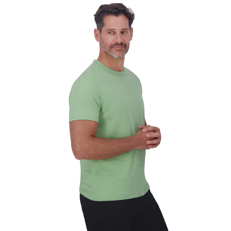 Men wearing Pistacho Classic Crew Driggs Tee