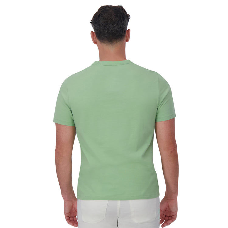 Men wearing Pistacho Classic Crew Driggs Tee