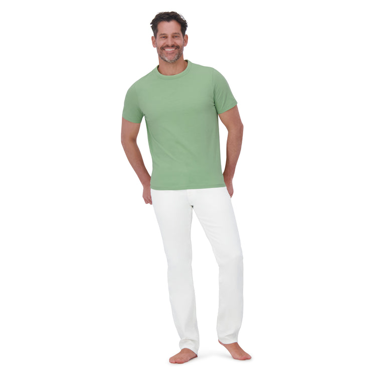 Men wearing Pistacho Classic Crew Driggs Tee