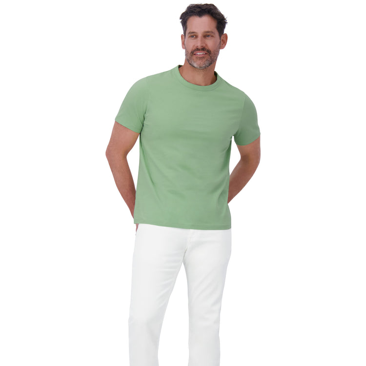 Men wearing Pistacho Classic Crew Driggs Tee