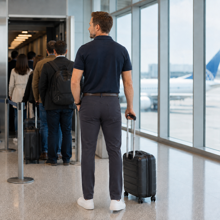 Men wearing Granite 5 Pocket Travel Pants