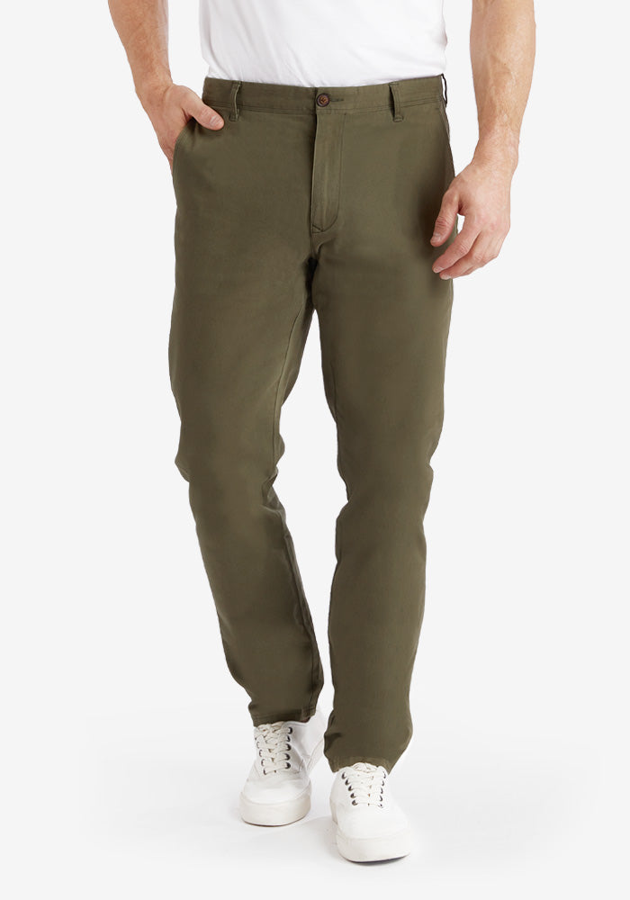Men wearing Green Everyday Comfort Slim Chino Pants