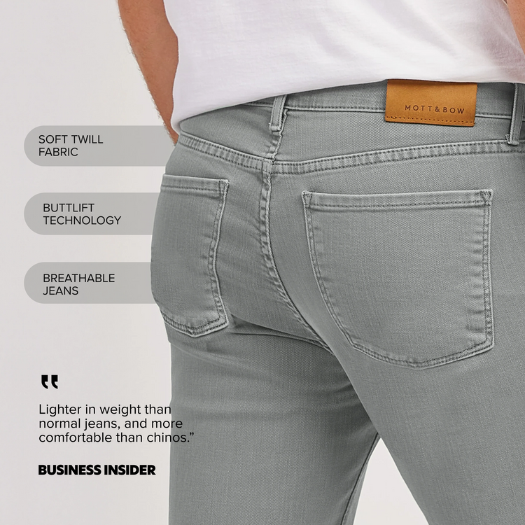 Men wearing Light Gray Slim Mercer Jeans