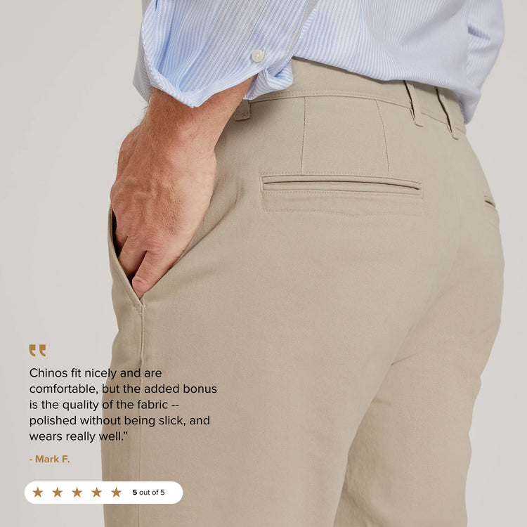 Men wearing Ecru Everyday Comfort Slim Chino Pants