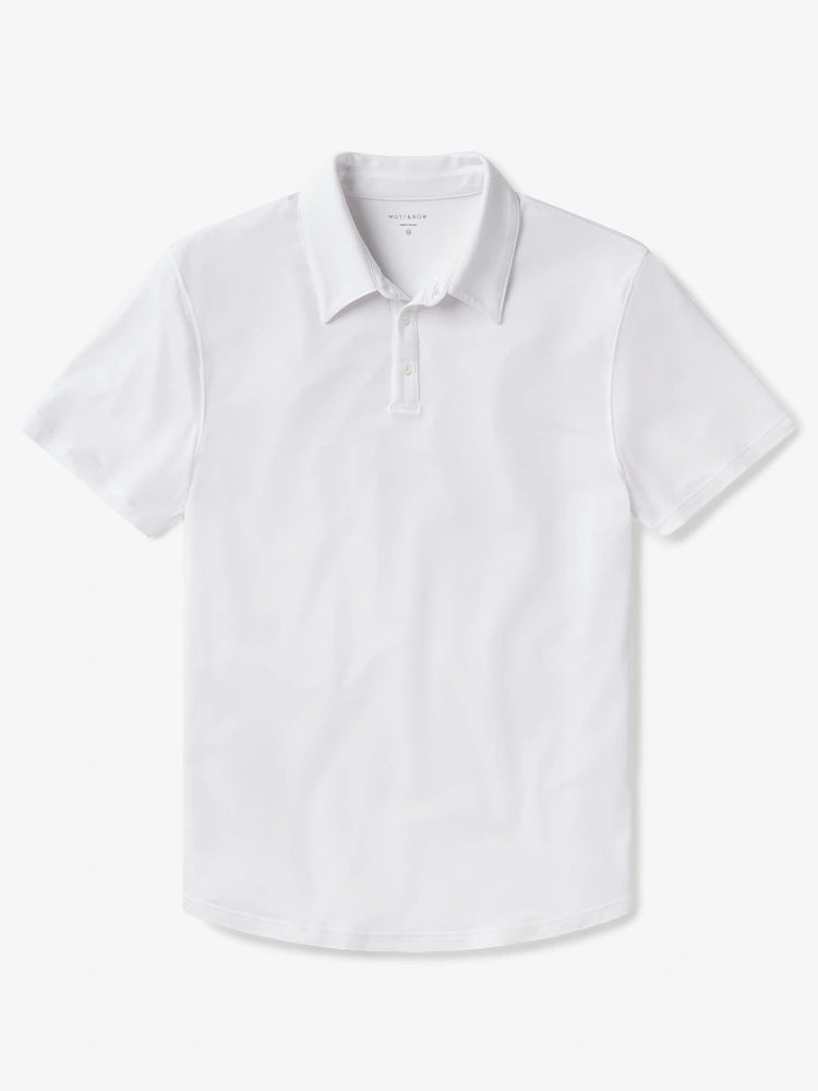 Men wearing White Luxe Performance Polo