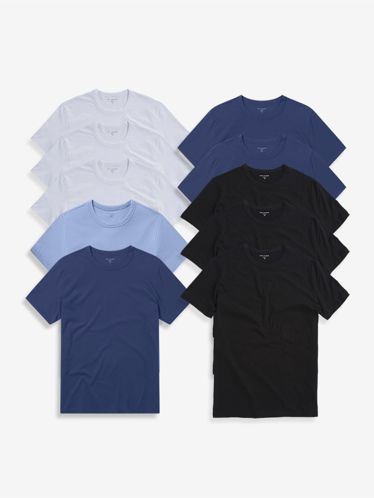 wearing Black/Navy/Baltic Blue/California Blue/White Classic Crew Driggs 10-Pack Pre Order