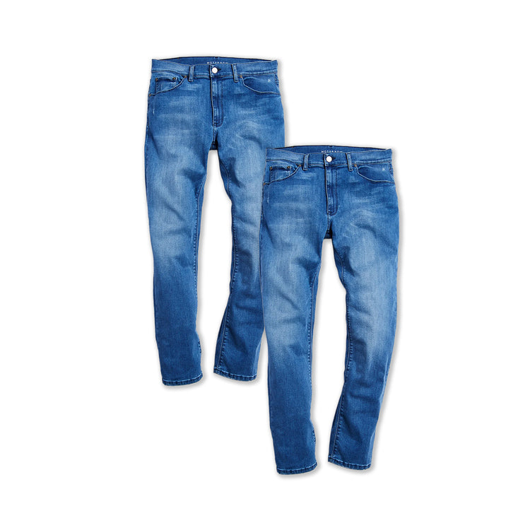 wearing Medium Blue Straight Staple 2-Pack Jeans