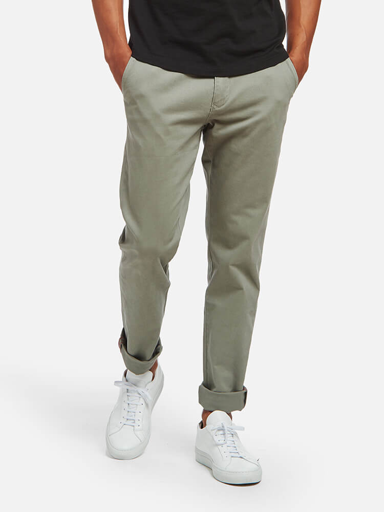 Men wearing Light Gray Everyday Comfort Slim Chino Pants