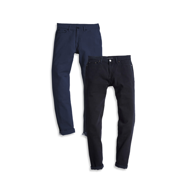 Men wearing Blue/Navy Slim Mercer Jeans 2-Pack