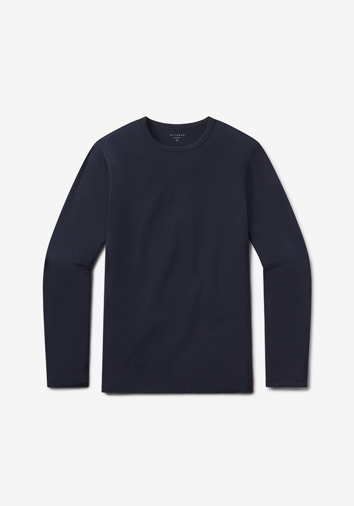 Men wearing Navy Pajama Long Sleeve Crew Neck