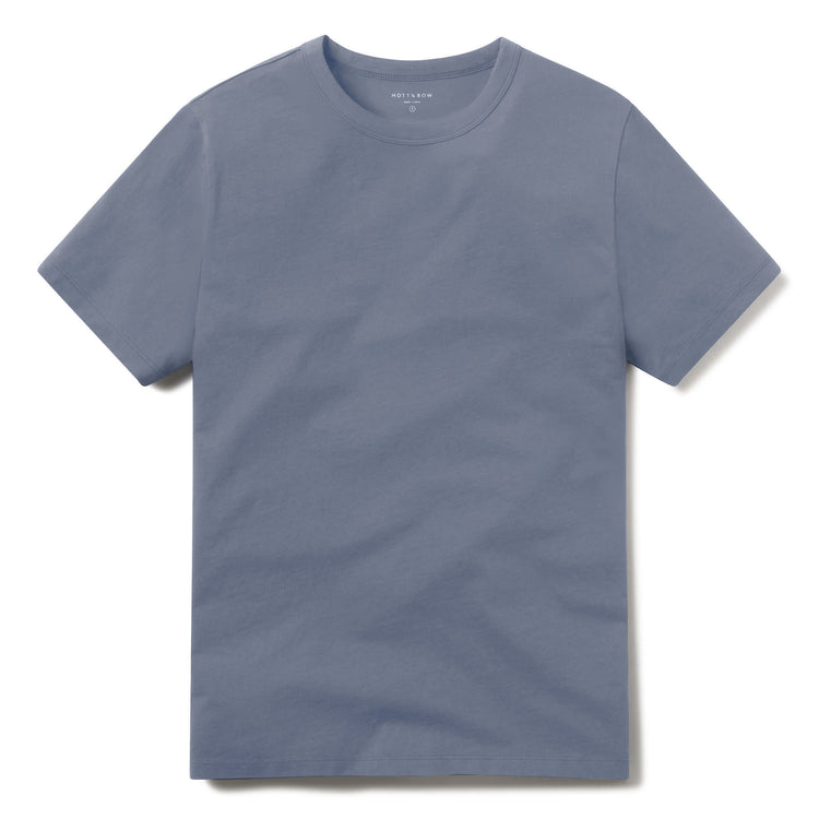 Men wearing Vintage Blue Classic Crew Driggs Tee