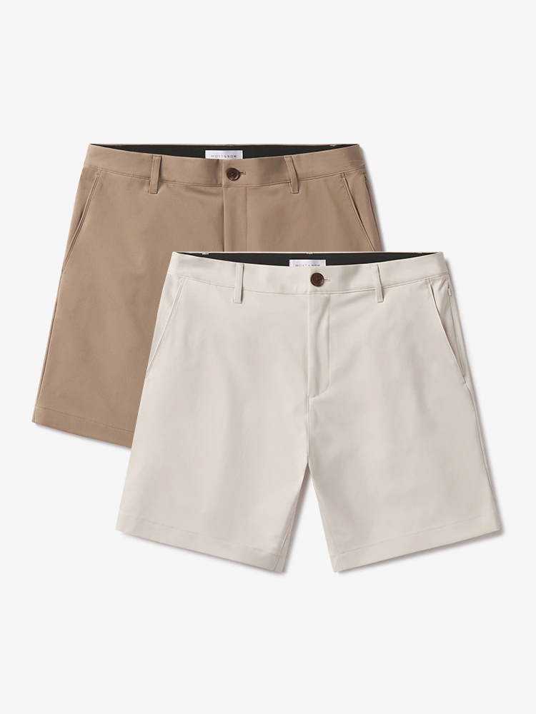 Men wearing Khaki/Stone Tech Short 2-Pack