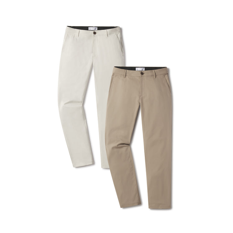 wearing Stone/Khaki Slim Tech Pants 2-Pack