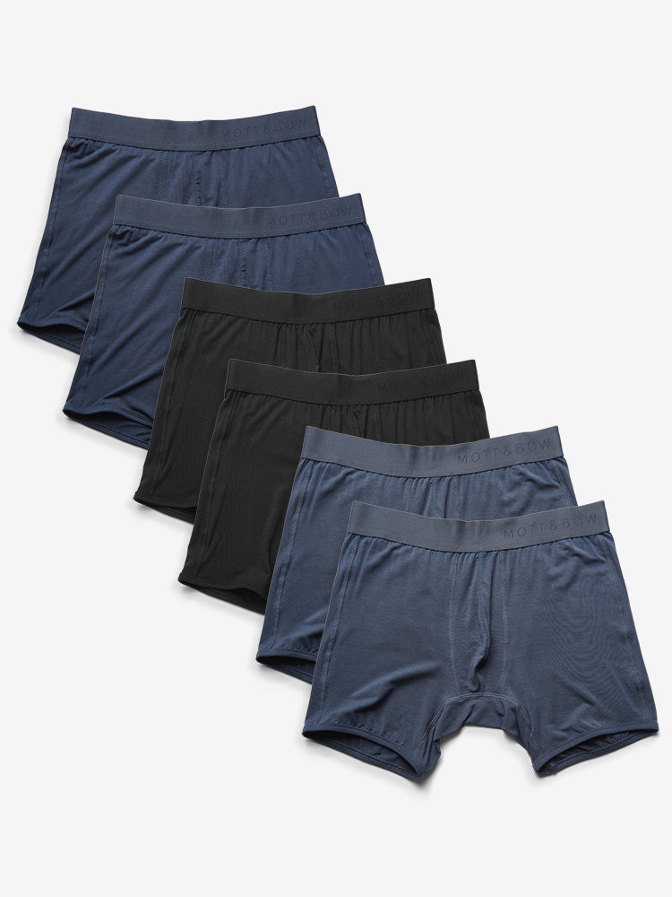 Men wearing Steel Gray/Navy/Black Boxer Brief 6-Pack