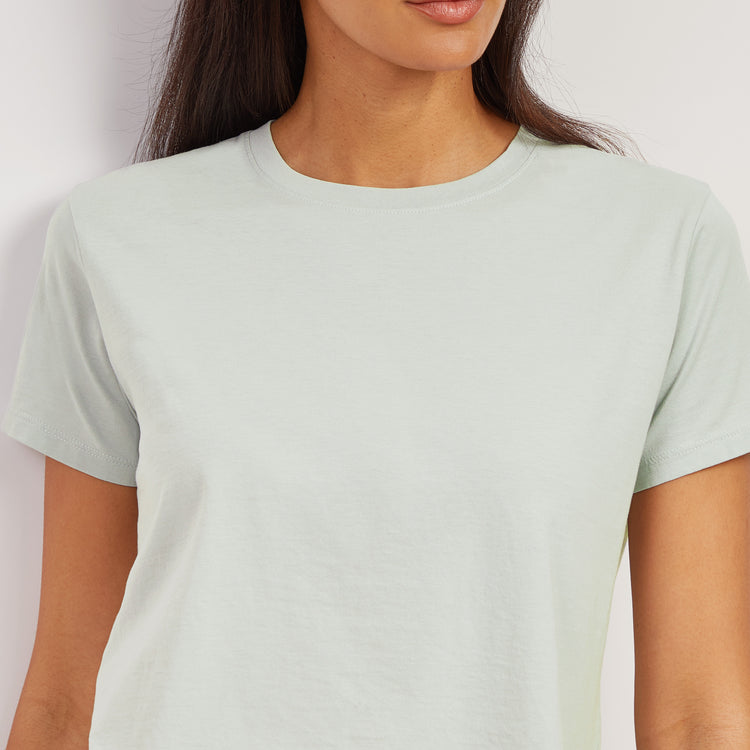Women wearing Honeydew Everyday Cotton Crew Tee
