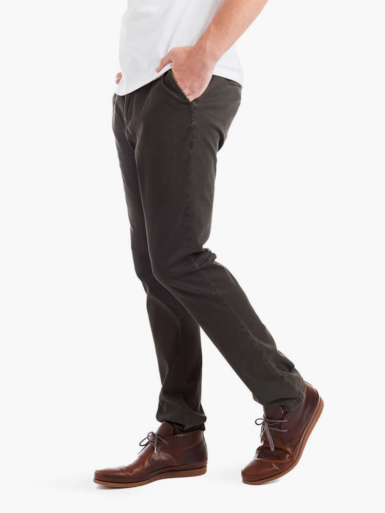Men wearing Dark Gray Everyday Comfort Slim Chino Pants