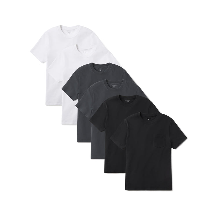 Men wearing Vintage Black/White/Vintage Blue Ink Heritage Weighted Tee 6-Pack