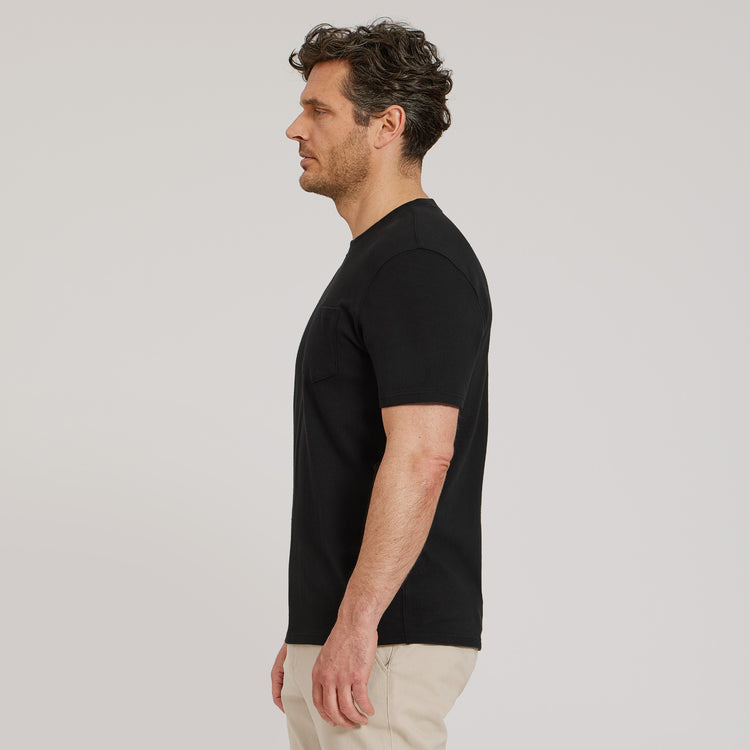 Men wearing Vintage Black Heritage Weighted Tee