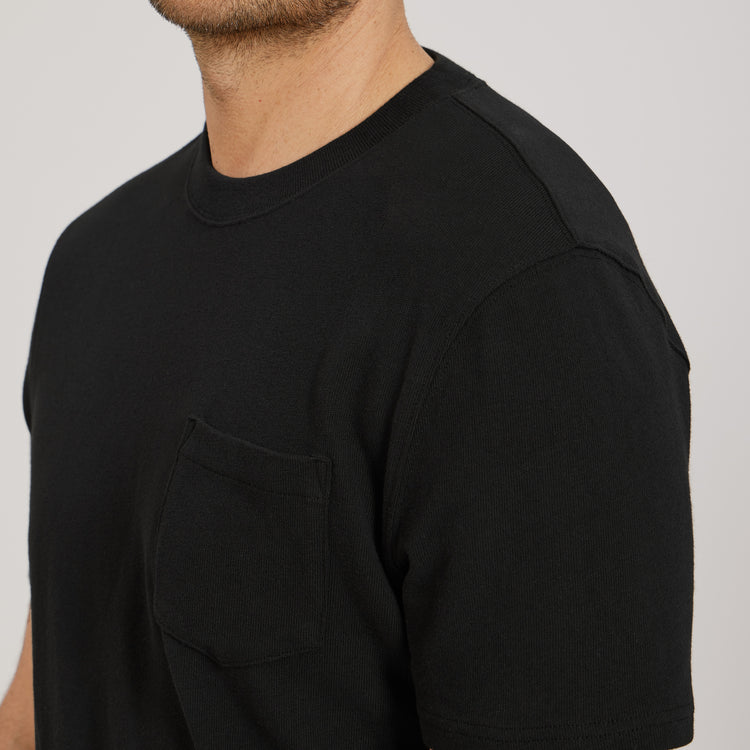 Men wearing Vintage Black Heritage Weighted Tee