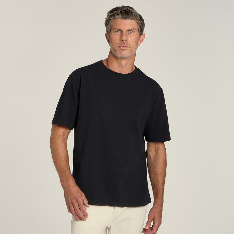 Men wearing Vintage Black Cotton Jersey Oversized Tee