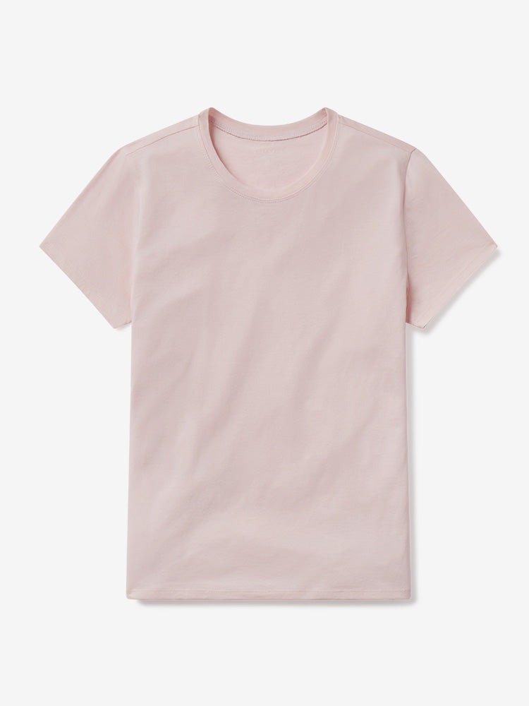 Women wearing Champagne Fitted Crew Marcy Tee