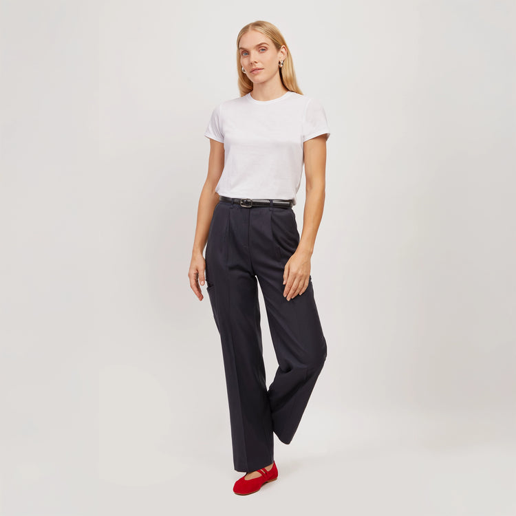 Women wearing Blanco Fitted Crew Marcy Tee