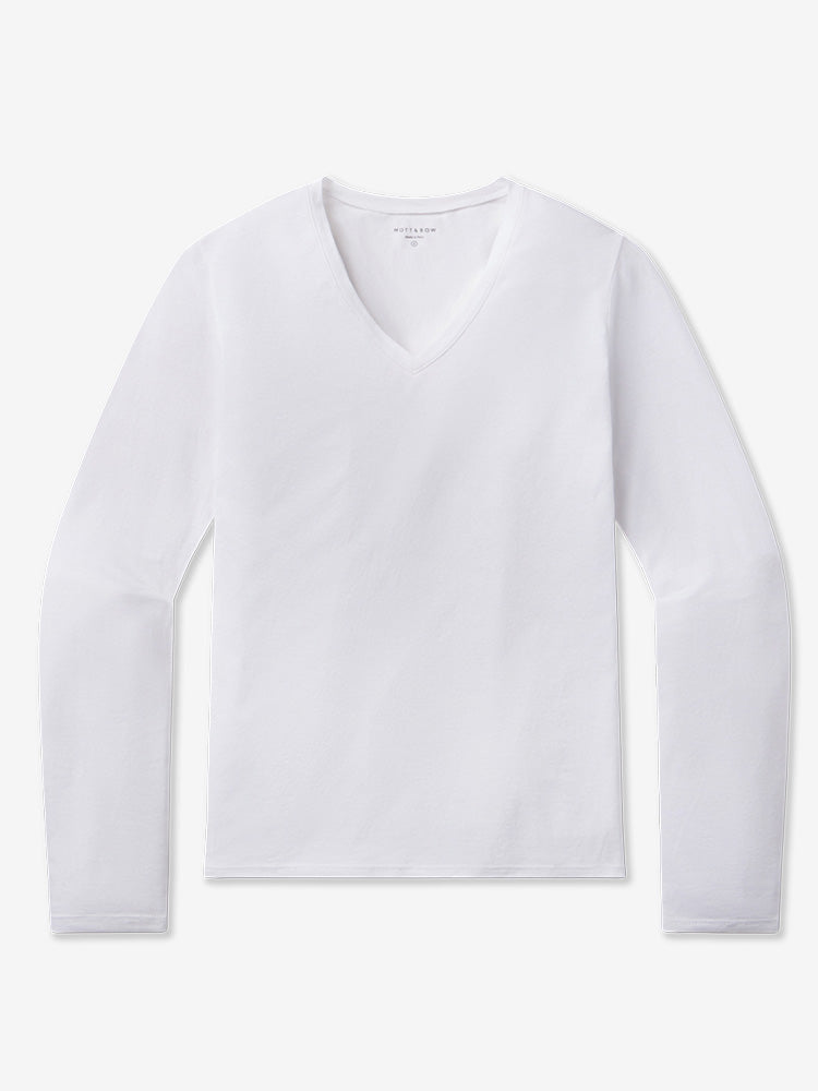Women wearing Blanco Long Sleeve V-Neck Tee Marcy