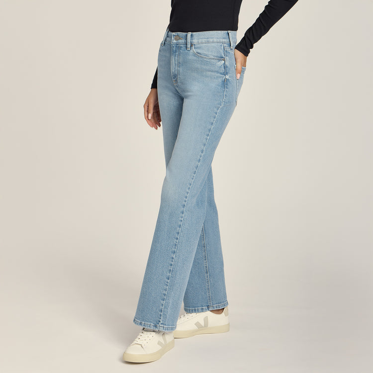 Women wearing Light Blue High Rise Wide Leg Hubert