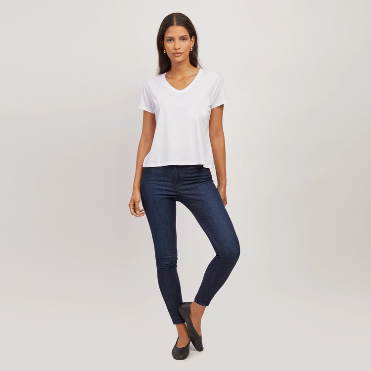 Women wearing Azul oscuro/medio High Rise Skinny Jane Jeans