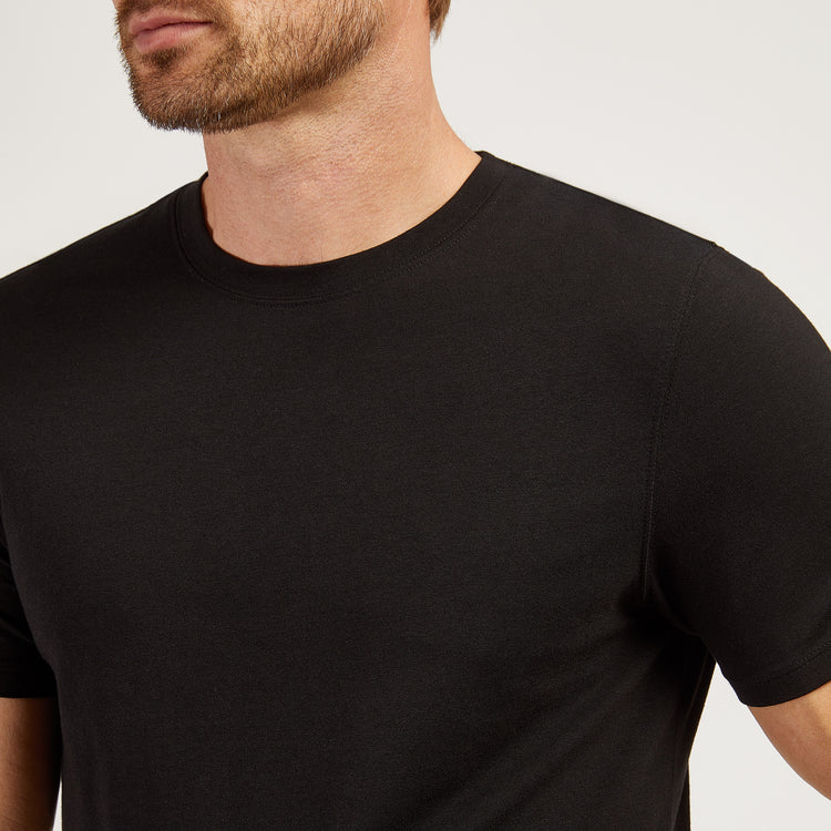 Men wearing Black Luxe Stretch Tee