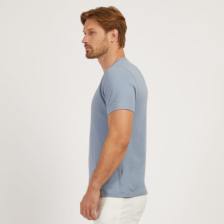 Men wearing California Blue Luxe Stretch Tee