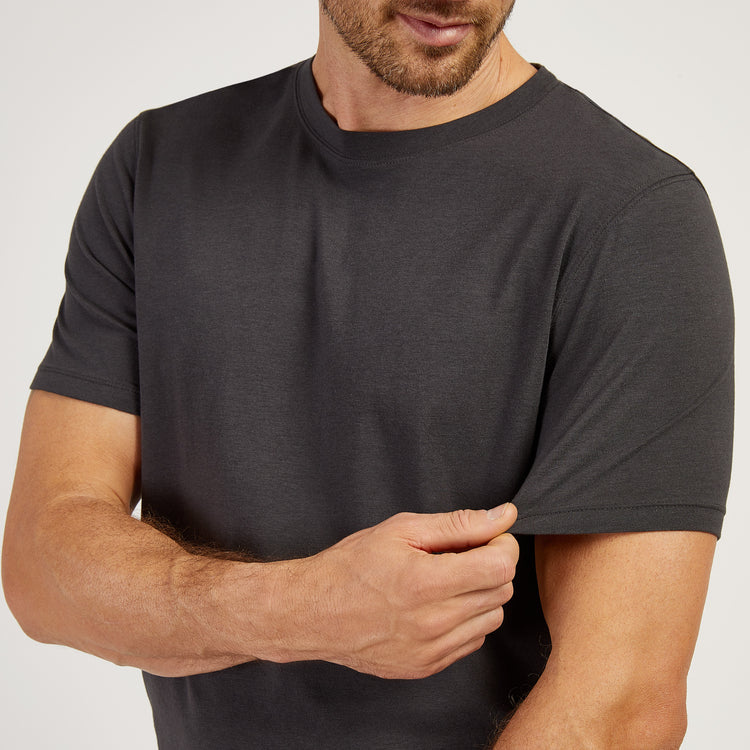 Men wearing Dark Gray Luxe Stretch Tee
