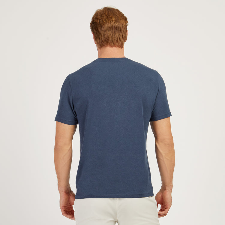 Men wearing Graphite Blue Luxe Stretch Tee