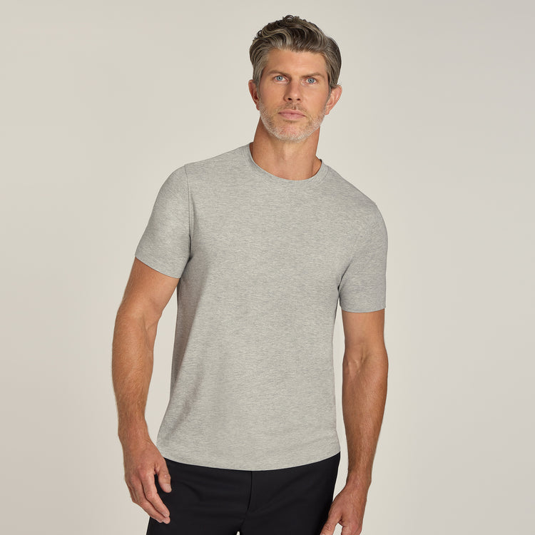 Men wearing Heather Gray Luxe Stretch Tee