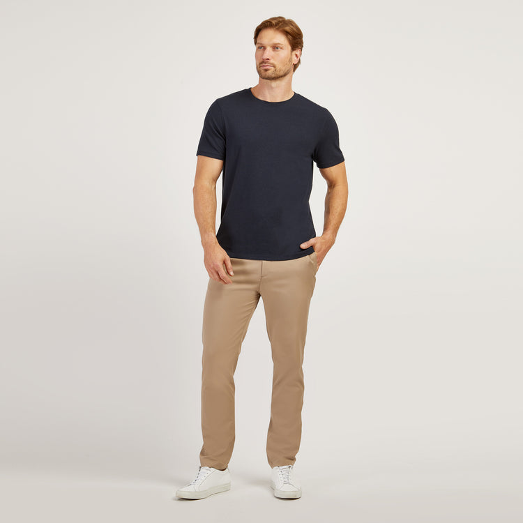 Men wearing Azul marino Luxe Stretch Tee