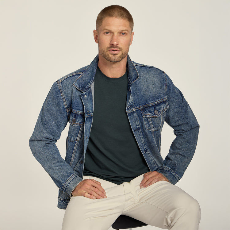 Men wearing Pine Luxe Stretch Tee