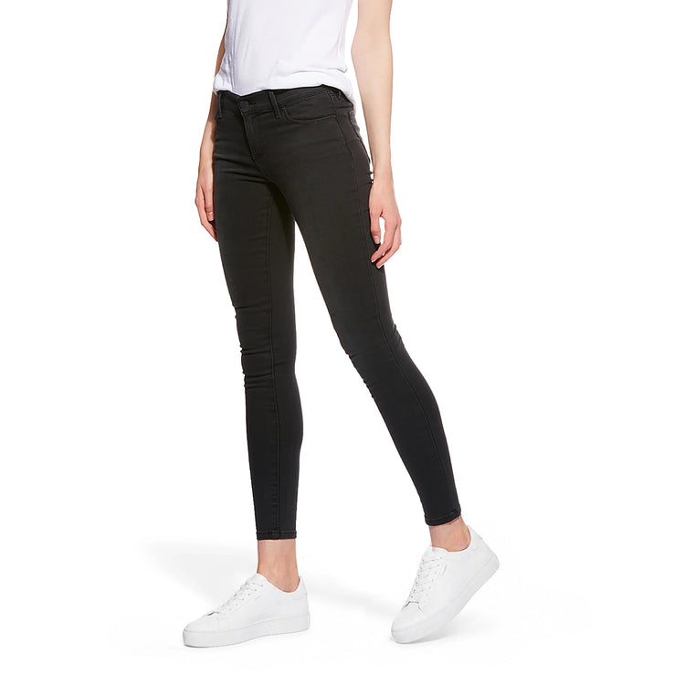 Women wearing Dark Gray Mid Rise Skinny Orchard Jeans