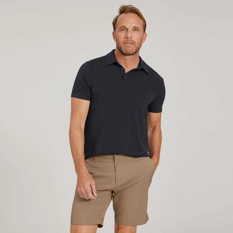 Men wearing Azul marino Luxe Performance Polo