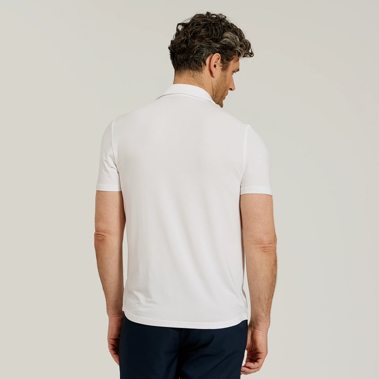 Men wearing White Luxe Performance Polo