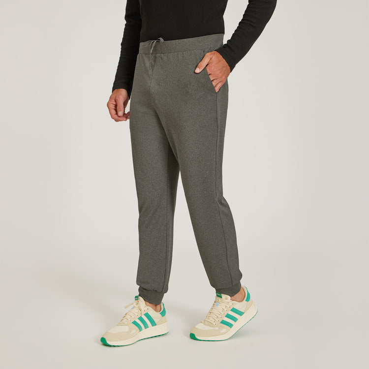 Men wearing Charcoal Heather Performance Stretch Jogger
