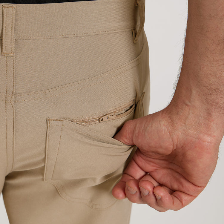 Men wearing Khaki 5 Pocket Travel Pants
