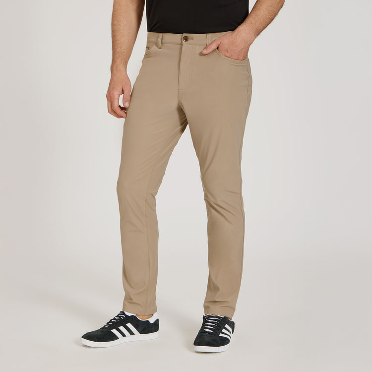 Men wearing Khaki 5 Pocket Travel Pants